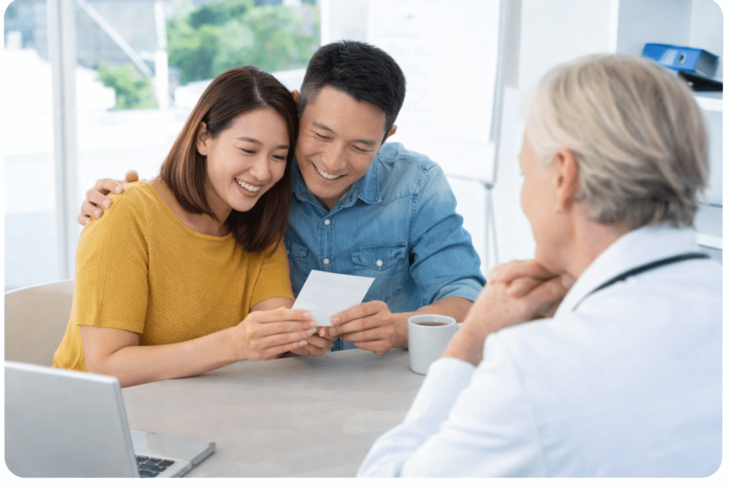 Family practice patients consulting with a doctor in a clinic setting