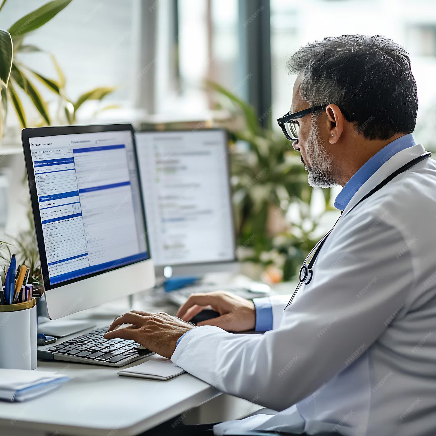 Medical coding specialist reviewing patient records to ensure accurate and compliant billing codes